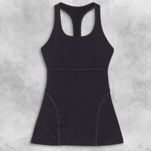 Lululemon Power Tank Top Stretch Mesh Racerback With Pad Slots Black Women's 4 C